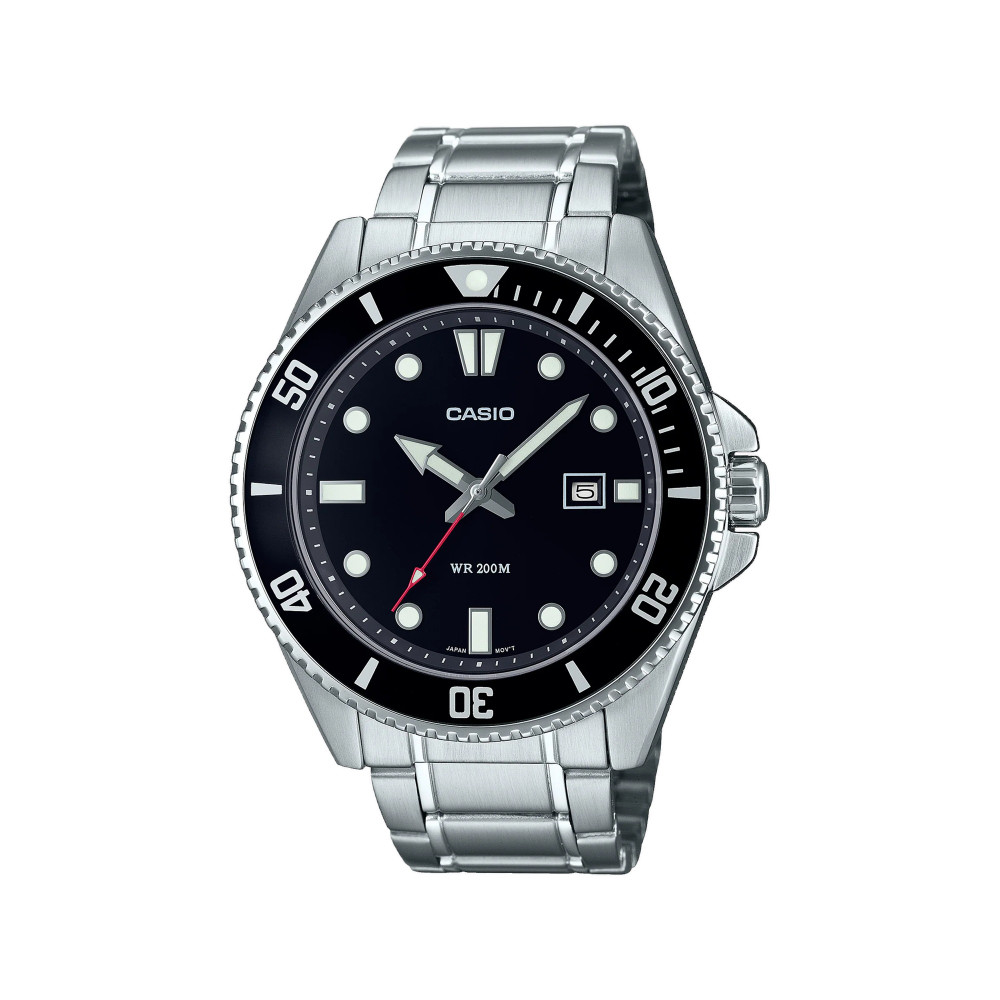 Casio Casio casio-men-3h-watch- Men's Analog Watch Silver Black | MDV-107D-1A1VDF - Sports & Outdoors - Lebanon