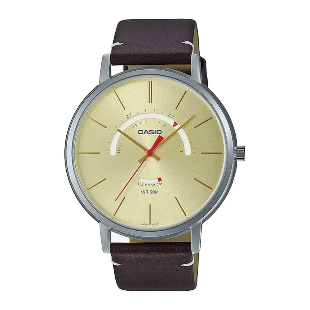Casio Casio casio-men-3h-watch- Men's Analog Watch Leather Band | MTP-B105L-9AVDF - Sports & Outdoors - Lebanon