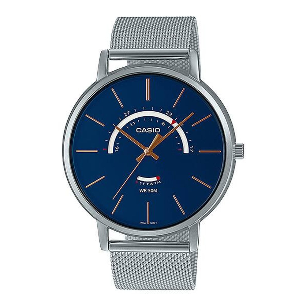 Casio Casio casio-men-3h-watch- Men Analog Watch Blue Dial Stainless Steel | MTP-B105M-2AVDF - Sports & Outdoors - Lebanon