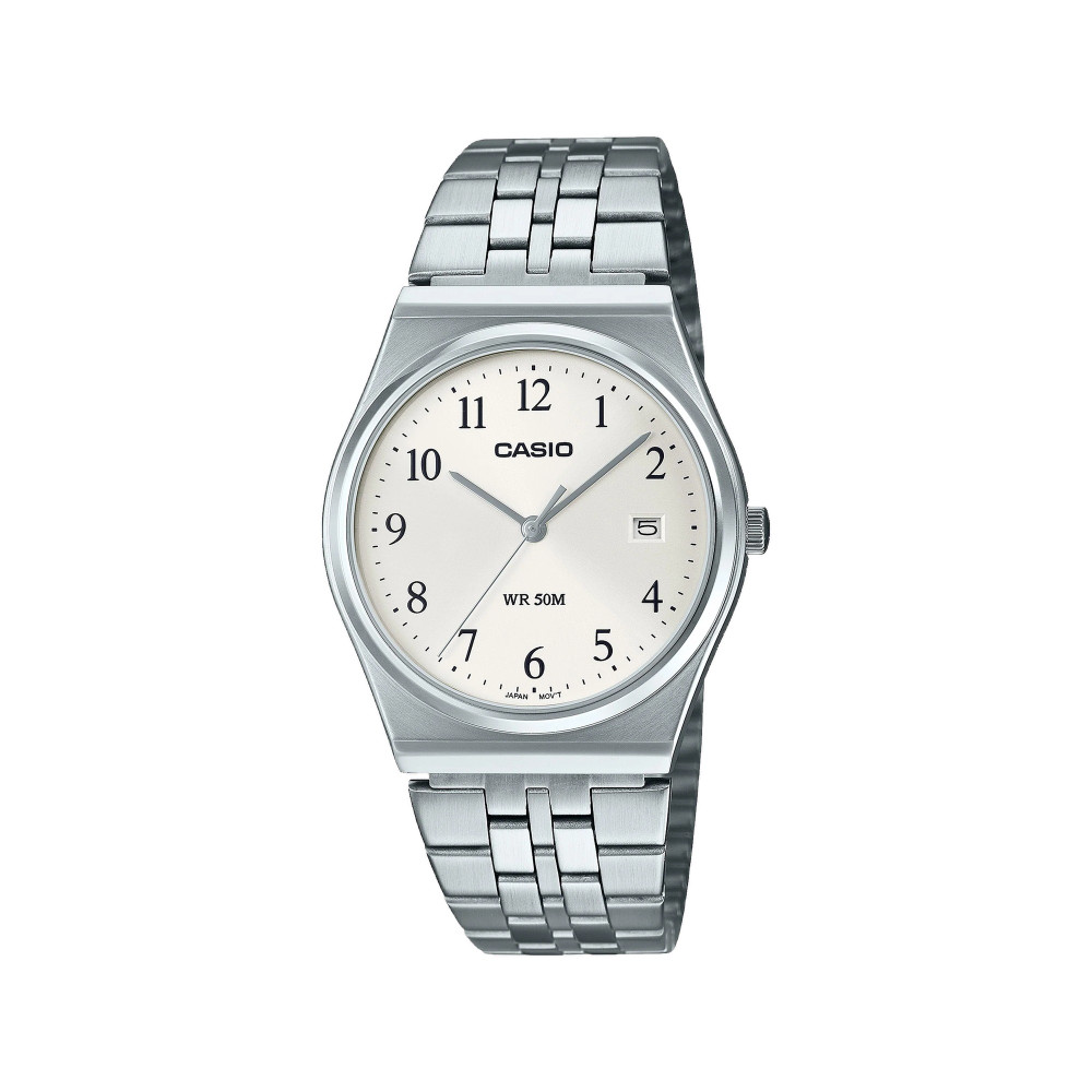Casio Casio casio-men-3h-watch- Men Watch Silver White Dial | MTP-B145D-7BVDF - Sports & Outdoors - Lebanon