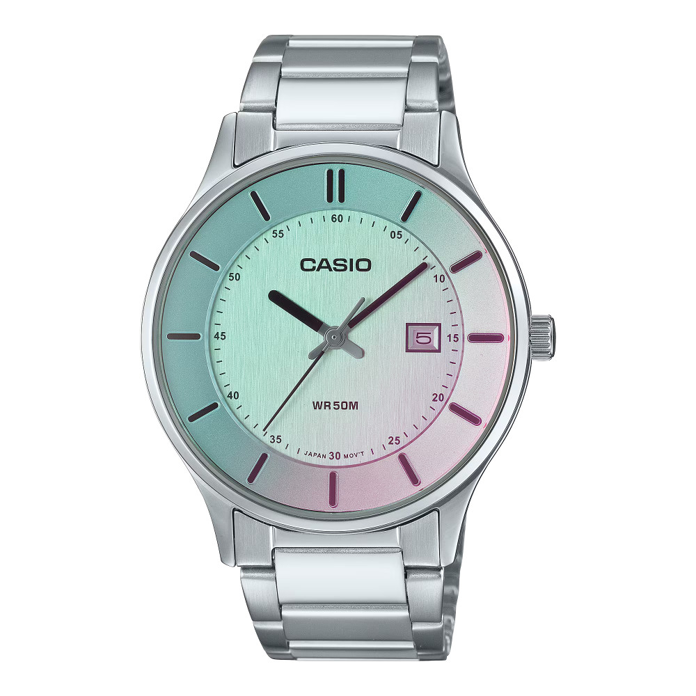Casio CASIO casio-men-3h-watch- Men Analog Watch Silver | MTP-E605D-7EVDF - Home & Kitchen - Lebanon