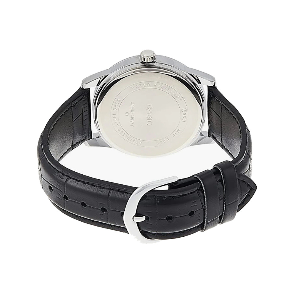 Casio Casio Men 3H Analog Watch Black Leather | MTP-V001L-7BUDF - Sports & Outdoors - Lebanon