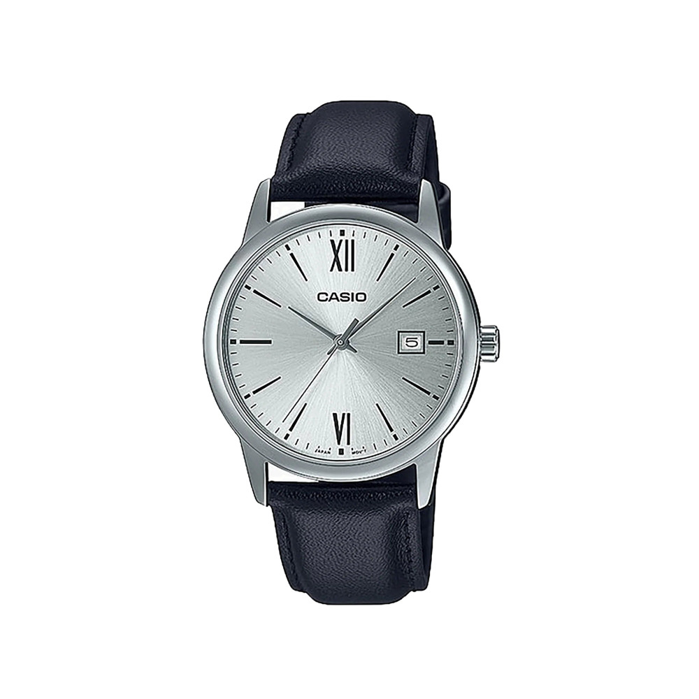 Casio Casio casio-men-3h-watch- Men's Watch Silver Dial Leather Band | MTP-V002L-7B3UDF - Sports & Outdoors - Lebanon