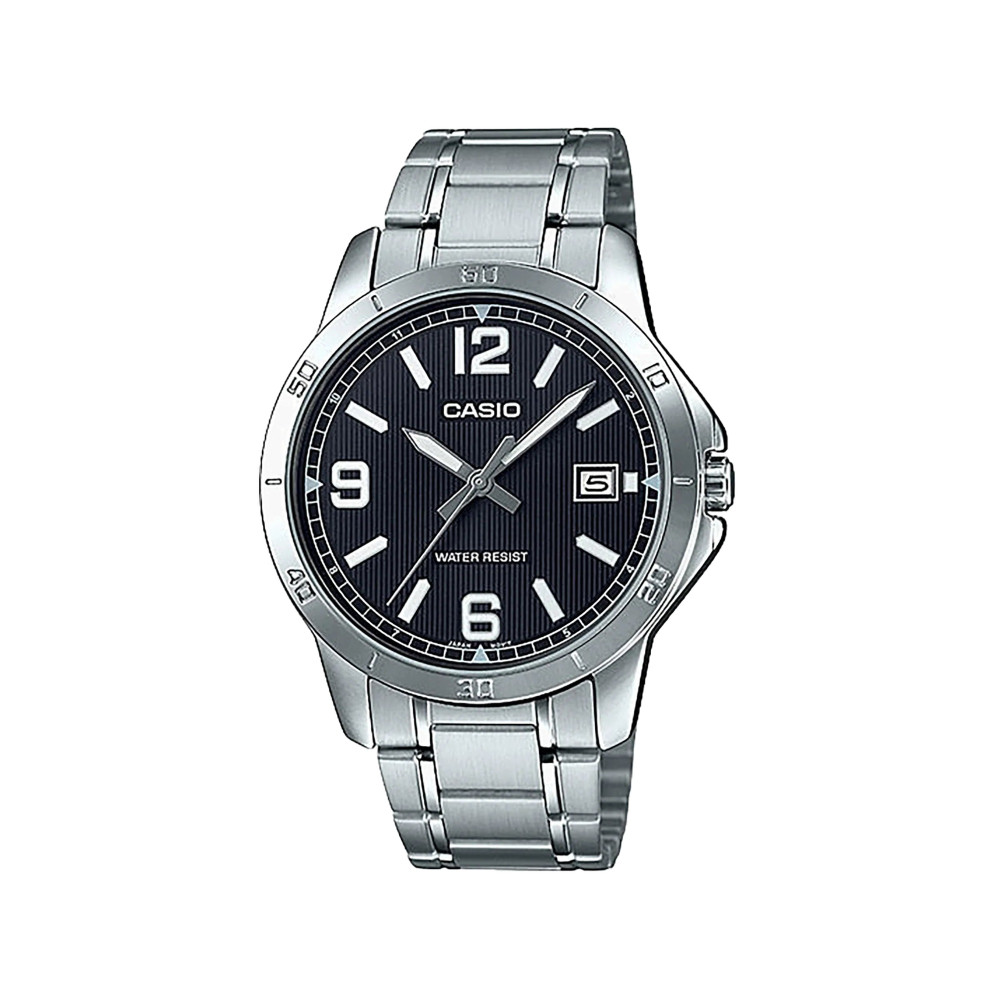 Casio Casio casio-men-3h-watch- Men's Analog Watch Black 47 mm | MTP-V004D-1B2UDF - Sports & Outdoors - Lebanon