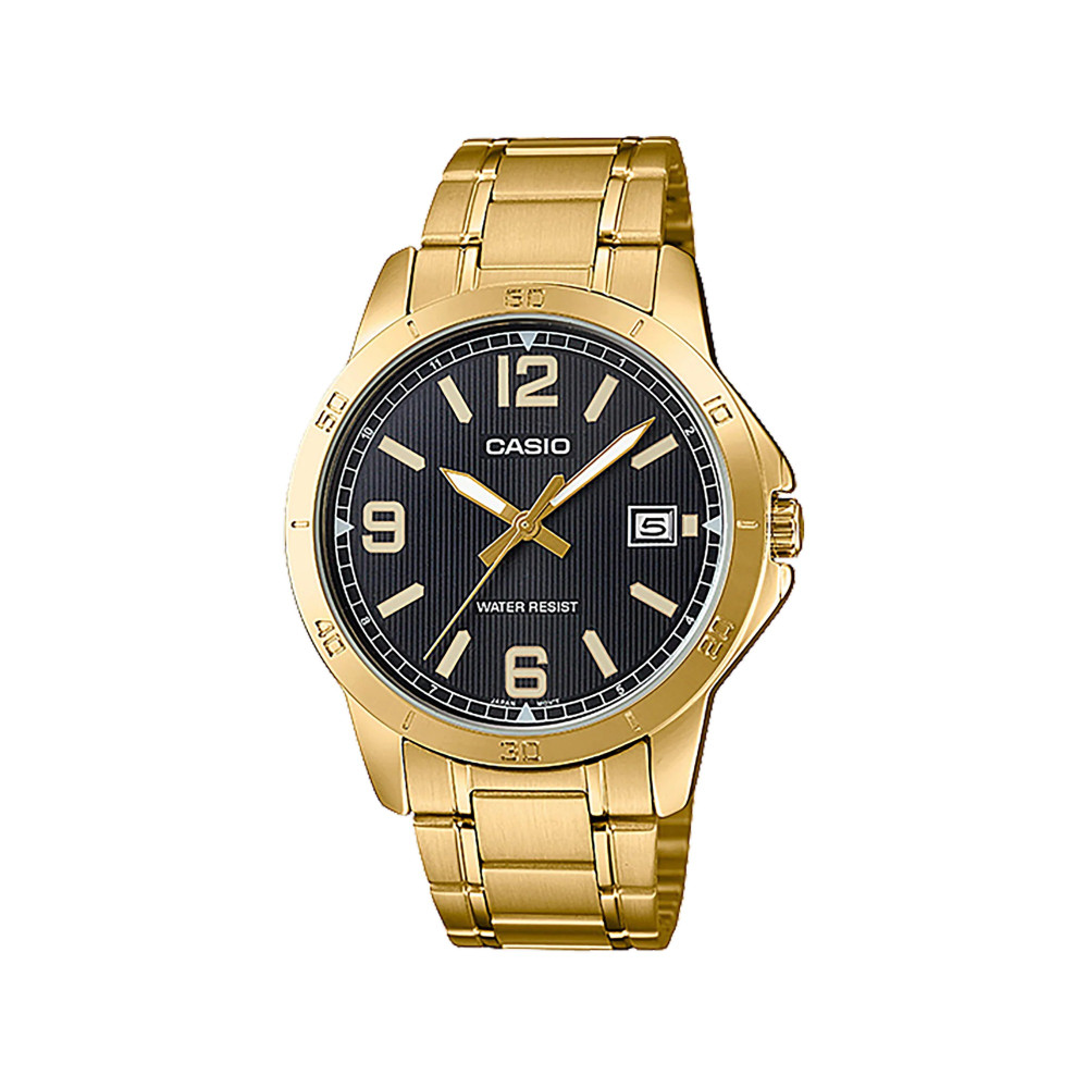 Casio Casio casio-men-3h-watch- Men's Analog Watch Gold 41.5mm | MTP-V004G-1BUDF - Sports & Outdoors - Lebanon