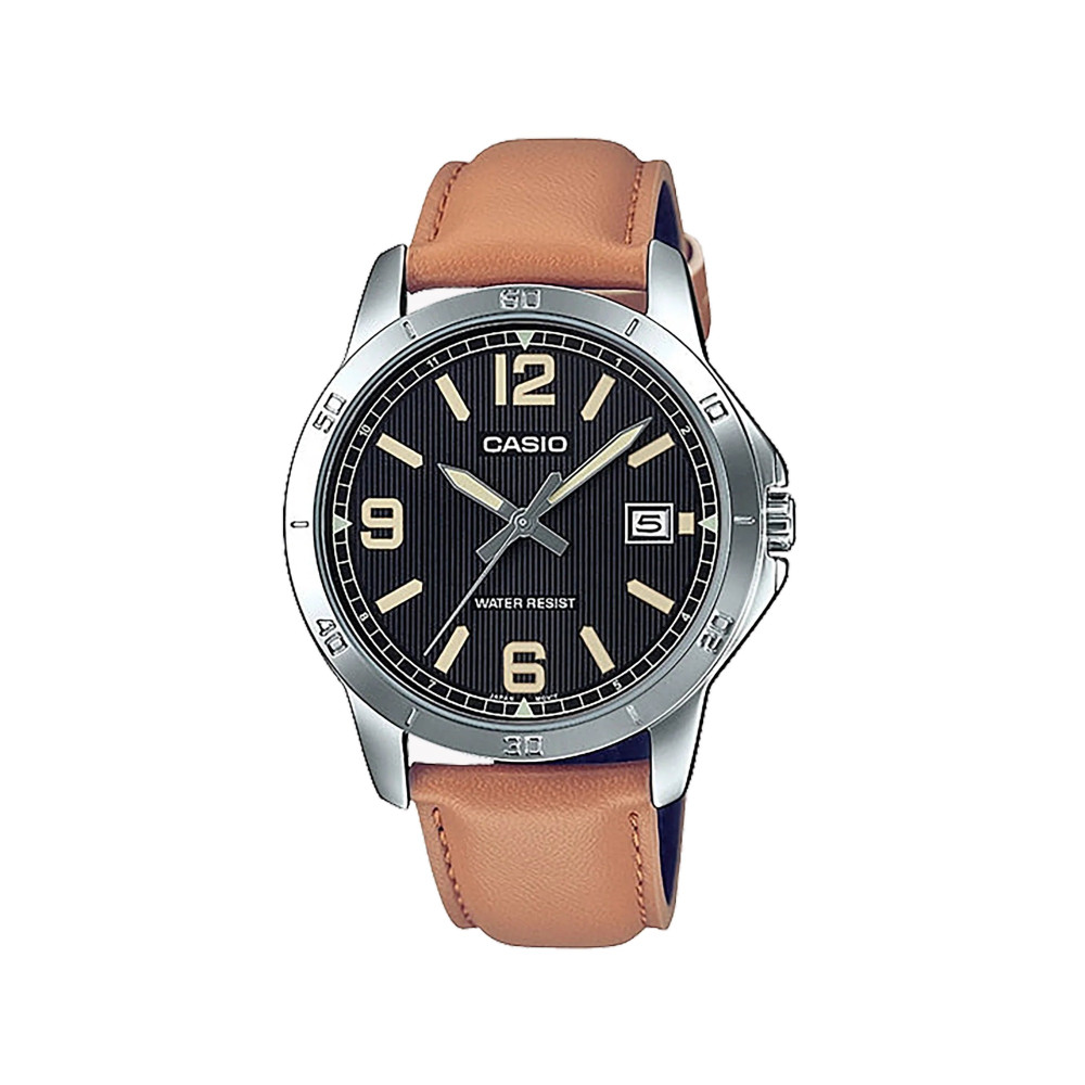 Casio Casio Analog Watch Silver 41mm | MTP-V004L-1B2UDF - Computers & Tech - Lebanon