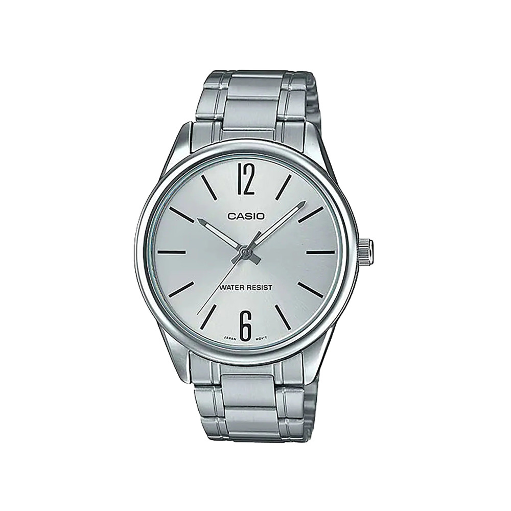 Casio Casio casio-men-3h-watch- Men Analog Watch Silver White Dial | MTP-V005D-7BUDF - Sports & Outdoors - Lebanon