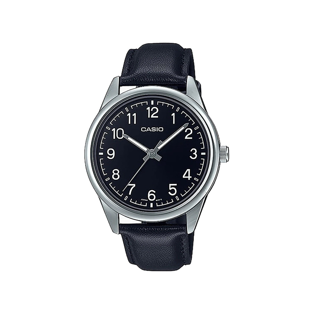 Casio Casio casio-men-3h-watch- Men's Analog Watch Black Leather | MTP-V005L-1B4UDF - Sports & Outdoors - Lebanon