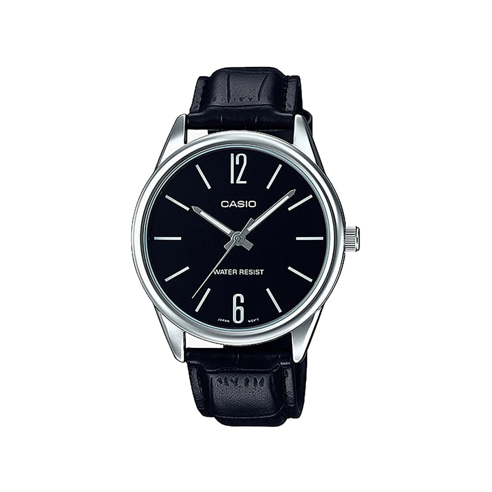 Casio Casio casio-men-3h-watch- Men's Analog Watch Black Leather | MTP-V005L-1BUDF - Sports & Outdoors - Lebanon