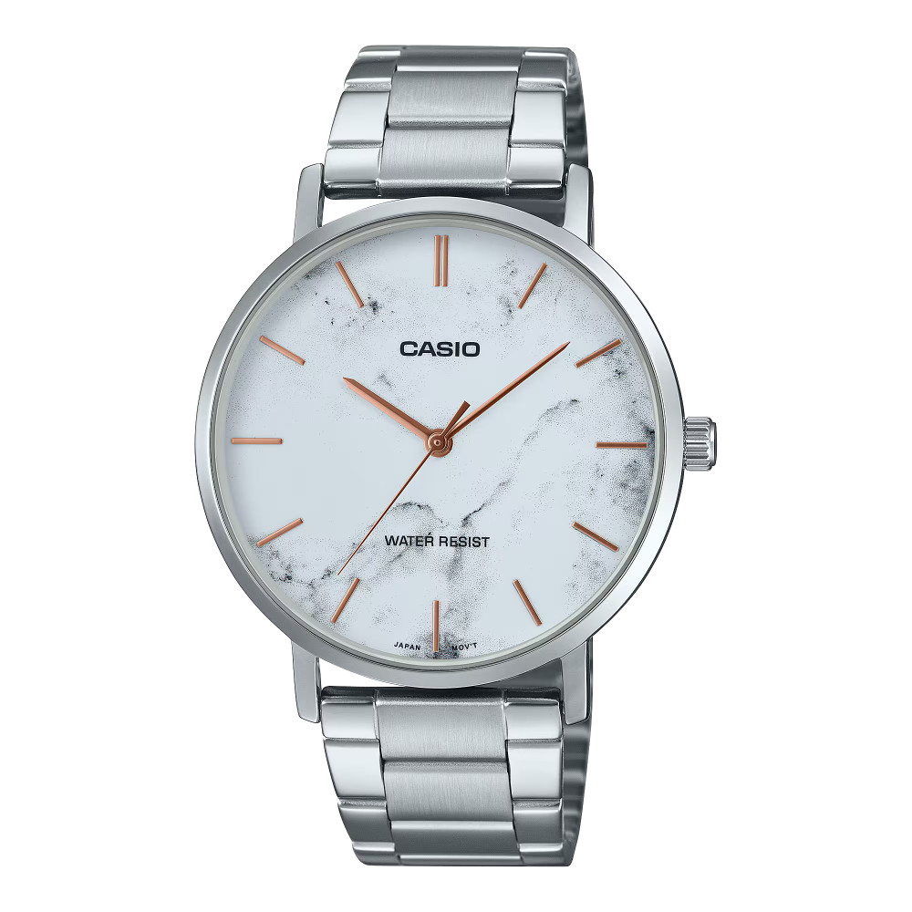 Casio Casio casio-men-3h-watch- Men Analog Watch Marble Dial | MTP-VT01DM-7AUDF - Home & Kitchen - Lebanon
