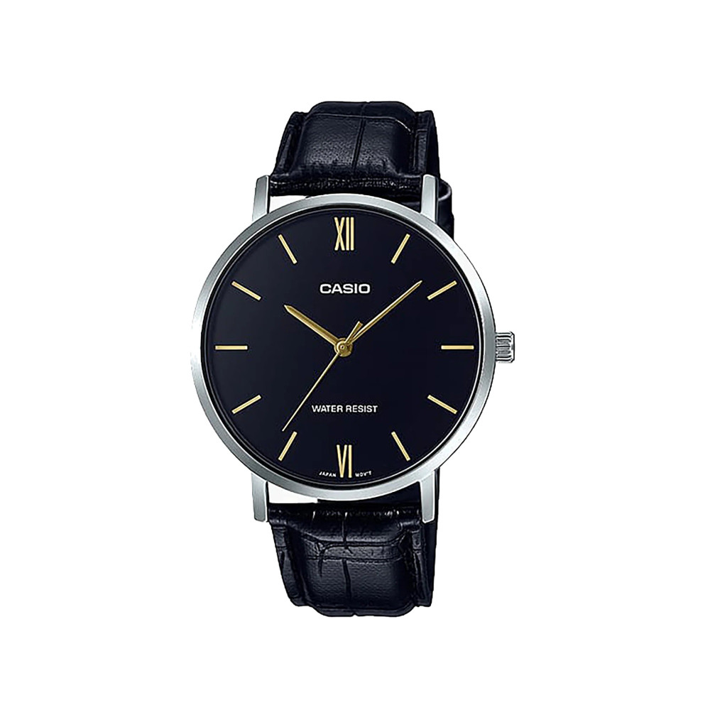 Casio Casio Men 3H Analog Watch Black 40mm | MTP-VT01L-1BUDF - Home & Kitchen - Lebanon