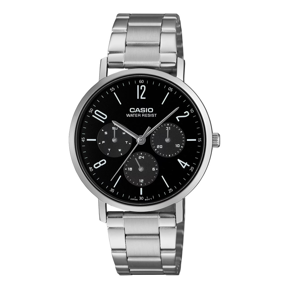 Casio Casio men 3h watch Analog Black | MTP-VT06D-1BDF - Home & Kitchen - Lebanon