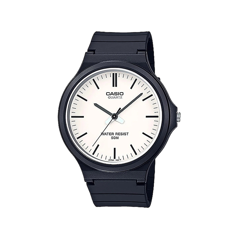 Casio Casio casio-3h-unisex-watch- Analog Watch White Resin 43.5mm | MW-240-7EVDF - Home & Kitchen - Lebanon