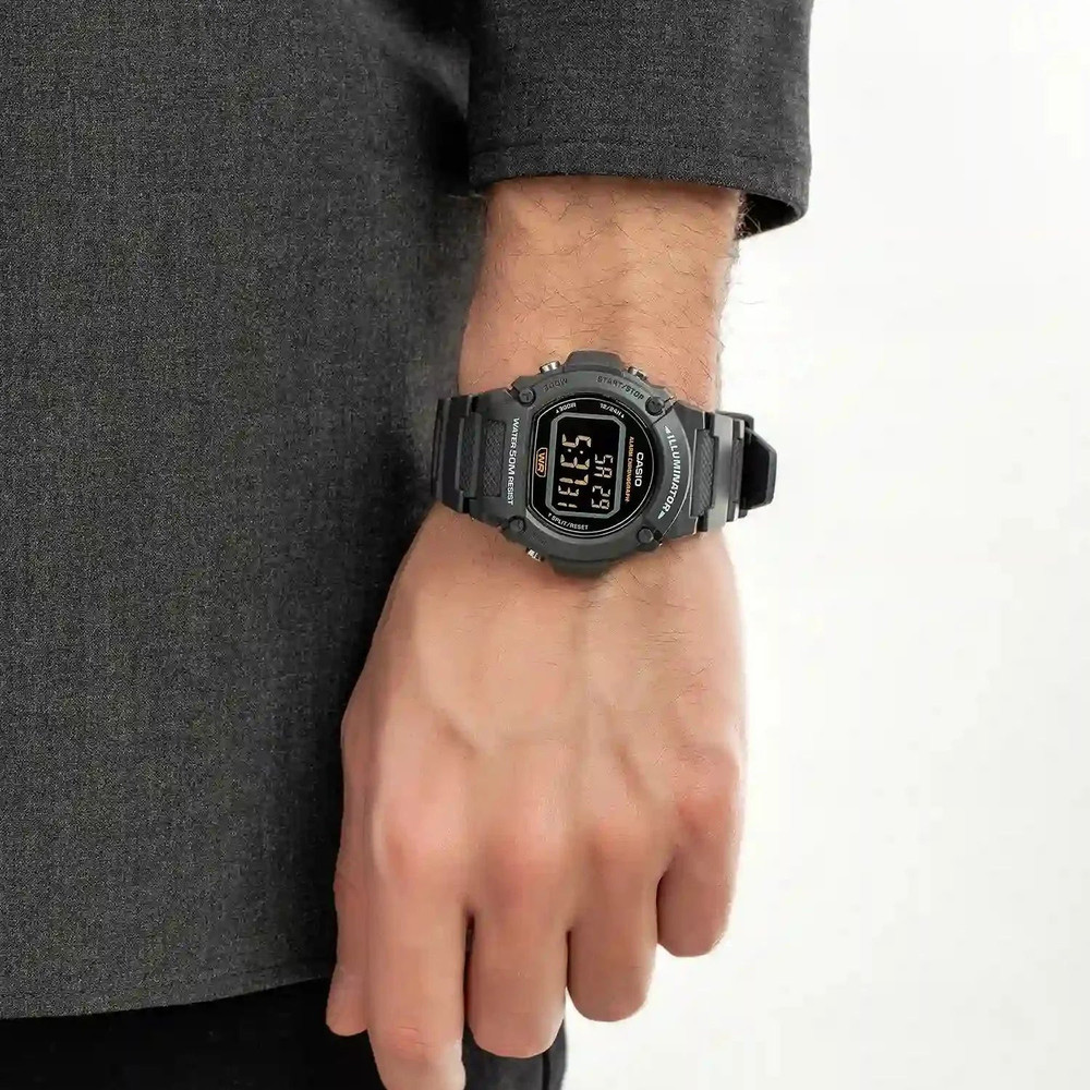Casio Casio Digital Watch Resin 47mm Black | W-219H-8BVDF - Sports & Outdoors - Lebanon