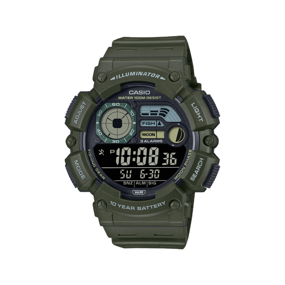 Casio Casio Digital Watch Green 100m Water Resistant | WS-1500H-3BVDF - Sports & Outdoors - Lebanon