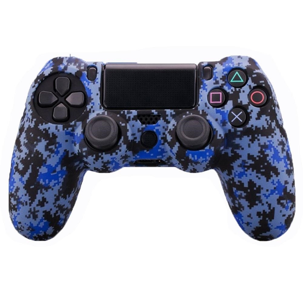 undefined PS4 Controller Silicone Gel Protector Skin Cover - Camo Mosaic Blue - Gaming - Lebanon