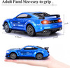 GT-500 Mustang Diecast Alloy Model 1:32 Toy Car with Sound & Light Pull Back Vehicle Toy Four Open Door Phantom Car for Kids Adults (Blue)