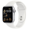 Apple Watch SE 2nd Gen (GPS) 44mm Silver Aluminum Case with White Sport Band | MNK23VC/A