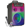 KAKU KSC-688 wireless Bluetooth party speaker with colorful LED lights 8 inch woofer and karaoke mic input