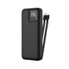WiWU LED Display 22.5W 10000mAh Power Bank With Built-In Cable - Black | JC-18B