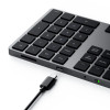 Satechi Bluetooth Extended Numeric Keypad – Slim Rechargeable 34-Key Numberpad,Space Gray| ST-XLABKM