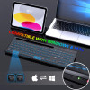 Micropack Akm-240w 3 Modes Wireless Combo Keyboard & Mouse, Backlit 7 Colors Rechargeable,Black | AKM-240W