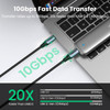 UGREEN 80150 US355 black nylon braided USB-C to USB-C Gen2 cable aluminum connectors 1 meter