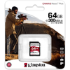 Kingston 64GB Canvas React Plus SDXC UHS-II 300R/260W U3 V90 for Full HD/4K/8K | SDR2/64GB