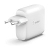 Belkin Boost  Charge Pro Dual USB-C GaN Wall Charger with PPS 65W,White | WCH013VFWH