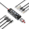 Promate 11-in-1 Transparent Ultra-Fast Multiport USB-C Hub with 100W Power Delivery | TRANSHUB-PRO