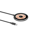 WIWU WI-W007 black 15W wireless fast charger transparent design aluminum alloy stand front view