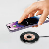 WIWU WI-W007 black 15W wireless fast charger transparent design aluminum alloy stand front view