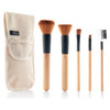 InnovaGoods Set of Wooden Make-up Brushes with Carry Case Miset 5 Pieces | V0103202