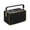 JBL Authentics 300 black retro speaker leather enclosure aluminum handle Quadrex grille front view