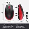 Logitech Wireless Mouse - Full Size Ambidextrous Curve Design, 18-Month Battery with Power Saving Mode, Precise Cursor Control & Scrolling, Wide Scroll Wheel, Thumb Grips - Mid Grey | M190