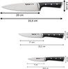 Tefal Ice Force 3 piece knife set chef utility and paring knives with German stainless steel blades black handles