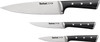 Tefal Ice Force 3 piece knife set chef utility and paring knives with German stainless steel blades black handles