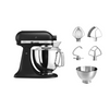 KitchenAid Tilt-Head Artisan Mixer Cast Iron Black 4.8L + 3L Bowl + Flex Edge Beater | 5KSM175PSEBK