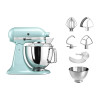 KitchenAid Mixer Tilt-Head Artisan Ice Blue 4.8L + 3 L Bowl + Flex edge Beater| 5KSM175PSEIC