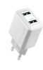 Promate Wall Charger with Dual USB Ports - White | BIPLUG.WHT