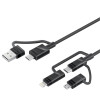Promate Cable Charger 6-in-1 Multi-Connector & Data Transfer - Black | PENTAPOWER.BLACK