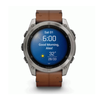 Garmin fenix 8 – 51 mm Smartwatch - Sapphire, Titanium with Chestnut Leather Band | 010-02905-40