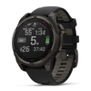 Garmin fenix 8 – 47mm Smartwatch - Sapphire, Carbon grey DLC titanium with Black/Pebble Grey Silicone Band | 010-02906-11