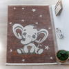 Zymta Comfy Cute Elephant 80 x 150 cm Winter Carpet - Dark Pink / Off White / Light Brown / Light Purple | co1084