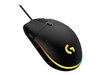 Logitech G203 Wired Gaming Mouse with RGB Rainbow Optical Effect - Black | 910-005796