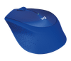 Logitech M330 Silent Plus Wireless Mouse – Enjoy Same Click Feel with 90% Less Click Noise, 2 Year Battery Life, Ergonomic Right-Hand Shape for Computers and Laptops, USB Unifying Receiver, Blue