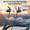 Promate SportFit™ High Fidelity Wireless ENC Neckband Earphones with 200 Hours Playtime - Black | LEAP-200H.BLACK