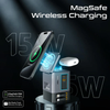 Promate 105W GaNFast™ Multi-Port Wireless Charging Station with Dual Retractable Cables | PowerSync-105.EU