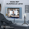 Promate 2K Ultra-HD Webcam with Built-in Mic, Ring Light & Detachable Tripod | VISTACAM
