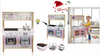 Kids Wooden Kitchen Playset with LED Stove - 70×101×33 cm | OK14003